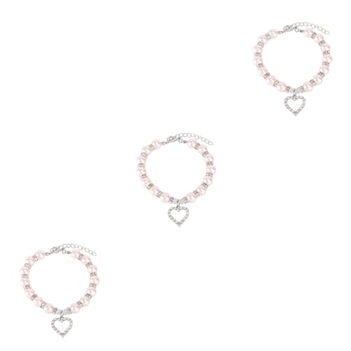 Abaodam 3 Stücke Haustier Schmuck Halskette Herz Design Für Katze Hund Verstellbare Verschluss Halskette von Abaodam