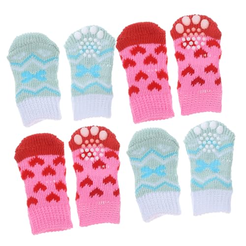 Abaodam 4 Paare rutschfeste Baumwoll Haustiersocken für Kleine Hunde Weiche Atmungsaktive Pfotenschutzsocken mit Niedlichem Design für Indoor und Wintergebrauch Abaodam 4 Paare rutschfeste Baumwoll Haustiersocken für Kleine Hunde Weiche Atmungsaktive Pfotenschutzsocken mit Niedlichem Design für Indoor und Wintergebrauch von Abaodam