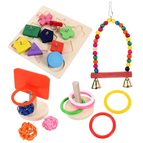 Abaodam 4 Sätze Papagei Vogelbarsch Trainingsspielzeug für Papageien Kauen knete knetspielzeug Parrot Intelligence Toy Vögel schaukeln Barsch hölzern Colorful Abaodam 4 Sätze Papagei Vogelbarsch Trainingsspielzeug für Papageien Kauen knete knetspielzeug Parrot Intelligence Toy Vögel schaukeln Barsch hölzern Colorful von Abaodam