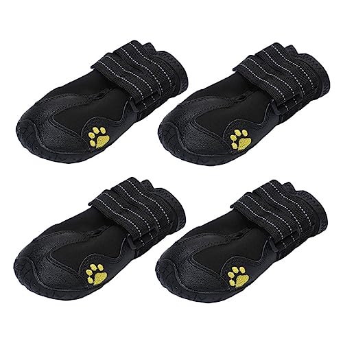 Abaodam 4 Stück Anti-Schlupf-Hundefußabdeckung Schuhschutz Schuhhund groß für Hunde Pfoten Haustiere Welpen verstellbare Stiefel Hundeschnee verschleißfeste Welpenschuhe Gummi Schwarz Abaodam 4 Stück Anti-Schlupf-Hundefußabdeckung Schuhschutz Schuhhund groß für Hunde Pfoten Haustiere Welpen verstellbare Stiefel Hundeschnee verschleißfeste Welpenschuhe Gummi Schwarz von Abaodam