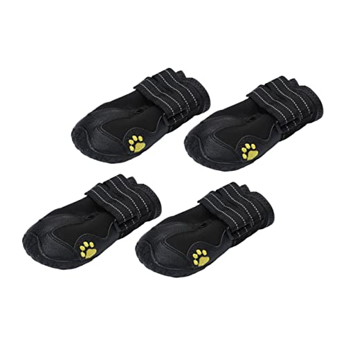Abaodam 4 Stück Anti-schlupf-hundefußabdeckung Drinnen Stiefel Für Welpe Hundeschuhe Hunde Walkingschuhe Haustier Tierschuhe Griffe Pfote Nicht Kleine Hundefutter Schwarz Stoff von Abaodam
