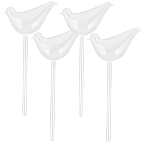 Abaodam 4 Stück Fauler Blumenbewässerer zimmerpflanzen Kugeln bewässern Baumbewässerungsspitze für Pflanzen geformte Glas mit hohem Borosilikatgehalt Transparent von Abaodam