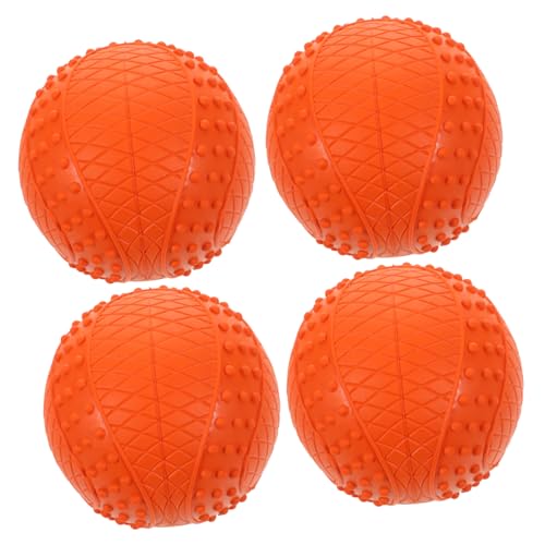 Abaodam 4 Stück Gummi Hundespielzeug Welpen Ball Schwimmfähig Robust Leicht Beißenfest Interaktives Kauspielzeug für Drinnen und Draußen Geeignet für Apportieren und Wassertraining von Abaodam