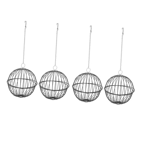 Abaodam 4 Stück Hamsterkäfig Futterstelle Für Kaninchen Futterball Futterspender Guinea-Feeder Hamsterspielzeug Hasen-futterbälle Hasen-hängefütter Hängend Black Rostfreier Stahl von Abaodam