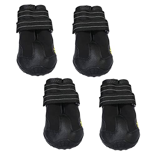 Abaodam 4 Stück Haustierschuhe Hunde für Griff Stiefeletten Schuhhund gehen Beschützer Greifer Pfote mit verschleißfeste Welpenschuhe Welpen verstellbare Stiefel Stoff Schwarz Abaodam 4 Stück Haustierschuhe Hunde für Griff Stiefeletten Schuhhund gehen Beschützer Greifer Pfote mit verschleißfeste Welpenschuhe Welpen verstellbare Stiefel Stoff Schwarz von Abaodam