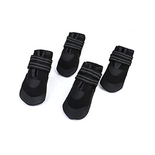 Abaodam 4 Stück Hunde Regenstiefel wasserdichte Gummistiefel für Kleine Hunde rutschfest Leuchtende Farben Schwarz für Bedingungen von Abaodam