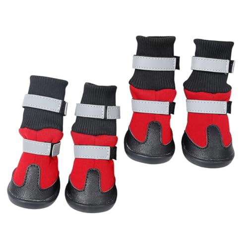 Abaodam 4 Stück Hundeschuhe für Hunde wasserdichte Winterstiefel für Große und Mittlere Hunde rutschfeste und Warme Pfotenschutz Schuhe für Drinnen und Draußen XL Rot Abaodam 4 Stück Hundeschuhe für Hunde wasserdichte Winterstiefel für Große und Mittlere Hunde rutschfeste und Warme Pfotenschutz Schuhe für Drinnen und Draußen XL Rot von Abaodam
