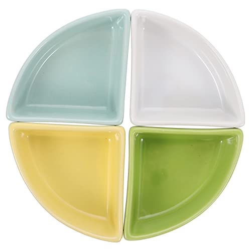 Abaodam 4 Stück Keramische Futter und Wassernäpfe für Hamster und Kleintiere Design Leicht zu Reinigen für Tägliche Fütterung Weiß Blau Grün Gelb von Abaodam