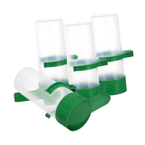 Abaodam 4 Stück Papageien Wasserspender Tauben Wasserspender Vogelbaby Fütterungsset Hühner Tränke Vogel Automatik Wasserbecken Kolibri Futterspender Vogelflasche Kunststoff Grün von Abaodam