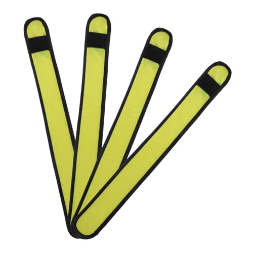 Abaodam 4 Stück Pferde-Leggings mit Knöchelriemen LED-beleuchtetes Pferdebeinband Gaich Mittel reflektierende bänder LED Pferdeband Leichtes Halsband für Pferde Reitausrüstung Stoff Yellow von Abaodam
