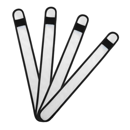 Abaodam 4 Stück Pferde-Leggings mit Knöchelriemen Nacht Beine Umfang groß reflektierend LED Pferdeband LED Beinschutz Pferdebeinschutz LED Reitausrüstung glühendes Pferdebein Stoff Weiß von Abaodam