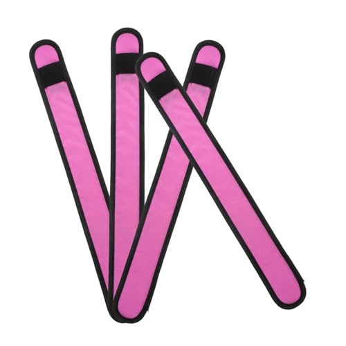 Abaodam 4 Stück Pferde-Leggings mit Knöchelriemen Nachtsicherheitsgurt Umfang reflektierend Reiter schützend LED Pferdeband Reitzeug LED LED-Reitband Pferdehalsbänder Pferdlicht Stoff Rosa von Abaodam