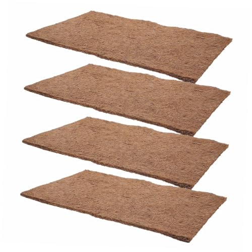 Abaodam 4 Stück Reptilien Tank Liner Teppich Terrarium Bartagamen Zubehör Korb Liner Matte Bartagamen Tank Zubehör Kokosnuss Pflanzmatten Kokosnussmatte Reptilienmatte von Abaodam