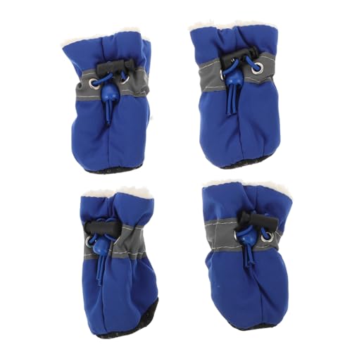 Abaodam 4 Stück Schuhüberzüge für Haustiere Hundestiefel Hund rutschfeste Turnschuhe Katzenschuhe Welpenschuhe reflektierende Schuhe für Haustiere Pfotenschutz Samt Blue Abaodam 4 Stück Schuhüberzüge für Haustiere Hundestiefel Hund rutschfeste Turnschuhe Katzenschuhe Welpenschuhe reflektierende Schuhe für Haustiere Pfotenschutz Samt Blue von Abaodam