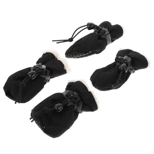 Abaodam 4 Stück Schuhüberzüge für Haustiere warme Schuhe Hund Schnee rutschfeste Hundesohlen Hundestiefel Pfote hundeschuhe Katzenschuhe Welpenschuhe Samt Black Abaodam 4 Stück Schuhüberzüge für Haustiere warme Schuhe Hund Schnee rutschfeste Hundesohlen Hundestiefel Pfote hundeschuhe Katzenschuhe Welpenschuhe Samt Black von Abaodam