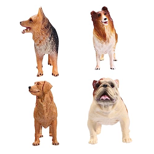 Abaodam 4 Stück Simulation Welpen kinderspielzeug für spielzeuge für Animal Toys hundespielzeuge Simulations-Welpenspielzeug entzückendes Hundemodell PVC von Abaodam