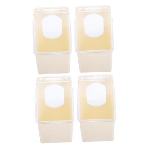 Abaodam 4 Stück Taubenfutterautomat Futterschale für Vögel Futterhalter für Tauben Vogelfutterschale Futterschale für Tauben Taube Tränke Taubenfutterbehälter Plastik Beige von Abaodam