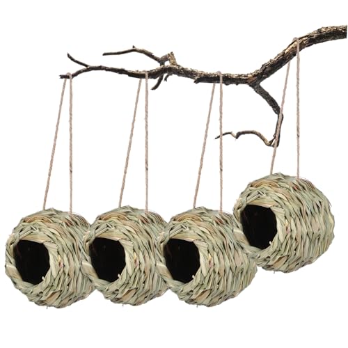 Abaodam 4 Stück Teiliges Hängende Vogel Nester aus Gras Rundes Öffnungsdesign Handgewebtes Vogelnest für Kolibris Papageien und Kleine Vögel Wetterfestes Komfortables Schlafnest für Abaodam 4 Stück Teiliges Hängende Vogel Nester aus Gras Rundes Öffnungsdesign Handgewebtes Vogelnest für Kolibris Papageien und Kleine Vögel Wetterfestes Komfortables Schlafnest für von Abaodam
