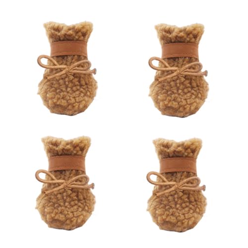 Abaodam 4 Stück Teiliges Hundeschuhe Winter Warm rutschfest Outdoor Pfotenschutz Braun für Kleine bis Mittlere Hunde Abaodam 4 Stück Teiliges Hundeschuhe Winter Warm rutschfest Outdoor Pfotenschutz Braun für Kleine bis Mittlere Hunde von Abaodam