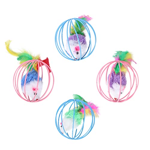 Abaodam 4 Stück Teiliges Interaktives Katzenspielzeug Mäuse im Käfig Weiche Plüschratten mit Lebensechtem Design Fördert und Bewegung Geeignet für Hauskatzen Bunte Zufällige Farbe Abaodam 4 Stück Teiliges Interaktives Katzenspielzeug Mäuse im Käfig Weiche Plüschratten mit Lebensechtem Design Fördert und Bewegung Geeignet für Hauskatzen Bunte Zufällige Farbe von Abaodam