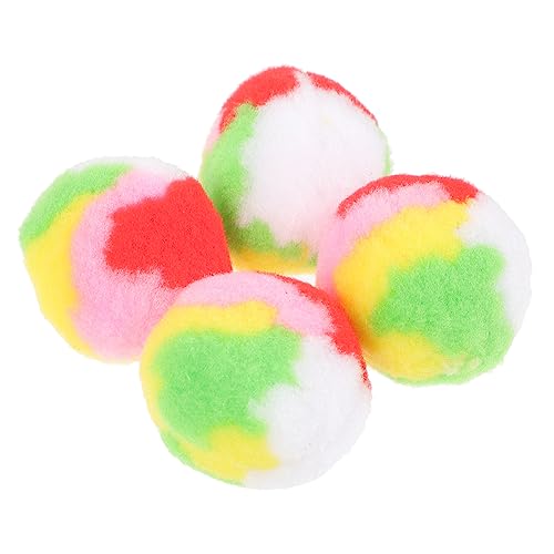 Abaodam 4 Stück Teiliges Katzenspielzeug Bunte Plüsch Bälle Katzen Kratzball Indoor für Kätzchen zur Krallenpflege und Beschäftigung Weiche Spielbälle für Aktives und Kratzschutz von Abaodam