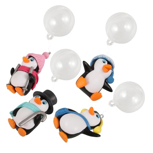 Abaodam 4 Stück Teiliges Pinguin Aquarium Dekor Schwimmende Cartoon Figuren Hochwertige Langlebige Wasser Dekoration für Haushalt Fischbecken Natürliche Optik Praktische Aquarienornamente von Abaodam