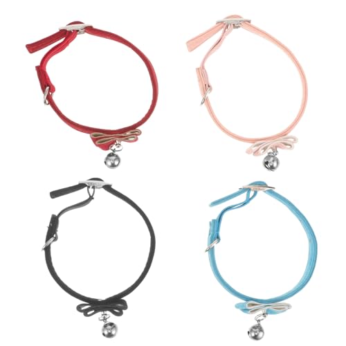 Abaodam 4 Stück Teiliges Verstellbares Haustierhalsband mit Glocke Niedliches Schleifen Design für Katzen und Hellrosa für Haustierbedarf und Besondere Anlässe Abaodam 4 Stück Teiliges Verstellbares Haustierhalsband mit Glocke Niedliches Schleifen Design für Katzen und Hellrosa für Haustierbedarf und Besondere Anlässe von Abaodam