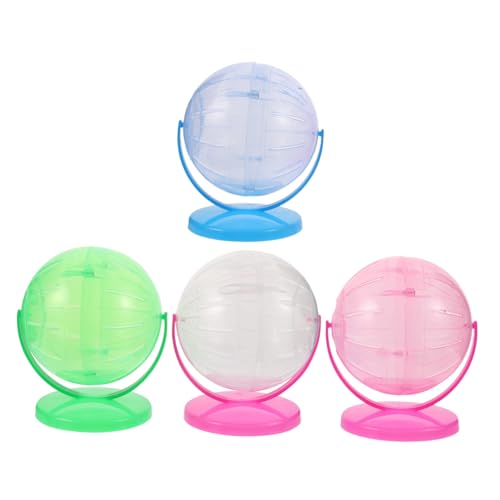 Abaodam 4 Stück Transparente Geräuschlose Fitnesskugeln für Kleintiere Interaktives für Hamster Zwerghamster und Mäuse für Käfigzubehör von Abaodam
