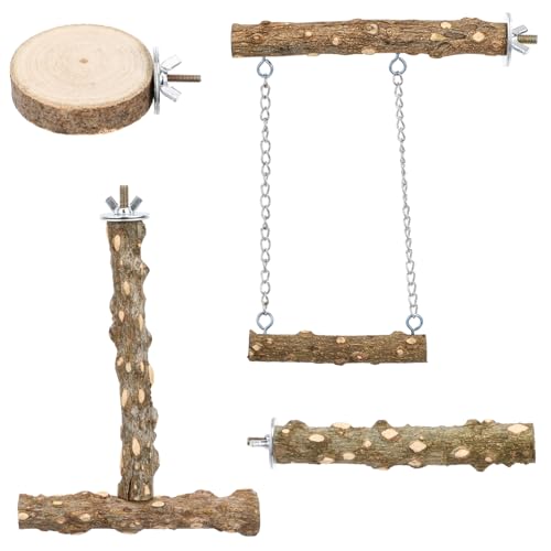 Abaodam Garten Vogel Barsch Holz Ständer Set Steht Für Papageien Vogel Spielzeug Für Lovebirds Pet Barsch von Abaodam