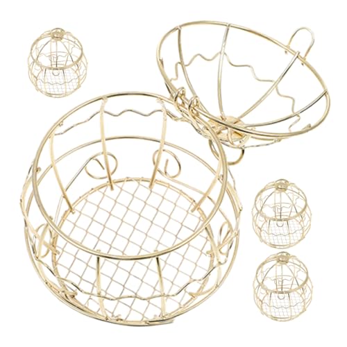 Abaodam 4 Stück Wildvogel-futterspender Für Draußen, Hochzeits-süßigkeitsboxen, Vogelkäfig-förmige Süßigkeitenboxen, Paketboxen Für Hochzeit, Brautparty, Babyparty, Golden von Abaodam