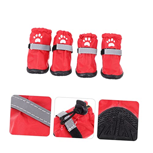 Abaodam 4 Stück wasserdichte Hundeschuhe mit Rutschfester Polyester Sohle Pfotenschonend und Leicht für Kleine bis Mittelgroße Hunde bei Regen und Outdoor aktivitäten von Abaodam