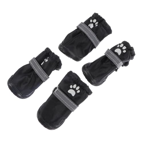 Abaodam 4 Stück wasserdichte Hundeschuhe rutschfeste Pfotenschützer mit Reflektierendem Design Verstellbar für Kleine bis Mittelgroße Hunde Geeignet für Innen Außenbereich von Abaodam