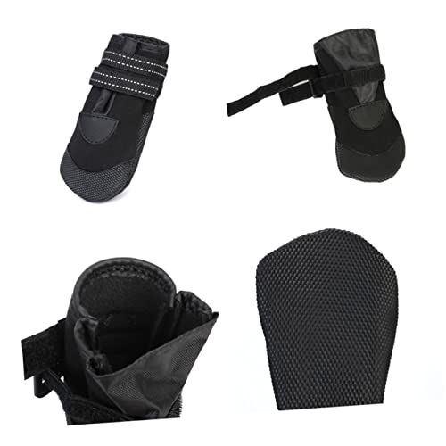 Abaodam 4 Stück wasserdichte Warme Haustier Hundeschuhe mit Rutschfestem Neopren Reflektierend Verstellbar Atmungsaktiv für Kleine Hunde im Winter Pfotenschutz und Abaodam 4 Stück wasserdichte Warme Haustier Hundeschuhe mit Rutschfestem Neopren Reflektierend Verstellbar Atmungsaktiv für Kleine Hunde im Winter Pfotenschutz und von Abaodam