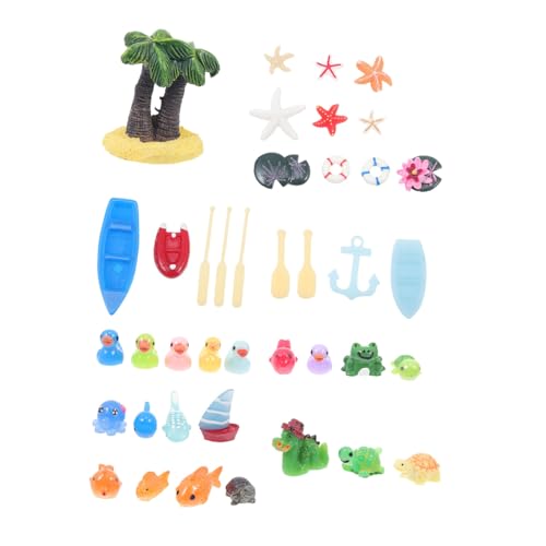 Abaodam 40 Stück Teiliges Aquarium Resin Dekor Langlebige Mini Figuren Abriebfestes Wasserbeständiges Harz Realistische Gestaltung Stabile Aquarien deko für Fischbecken Wohn von Abaodam
