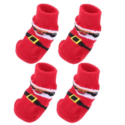 Abaodam 4Stücke Atmungsaktive Hundesocken für Kleine Rutschfester Pfotenschutz Haustiersocken Haustiere für Winter und Feiertage Abaodam 4Stücke Atmungsaktive Hundesocken für Kleine Rutschfester Pfotenschutz Haustiersocken Haustiere für Winter und Feiertage von Abaodam