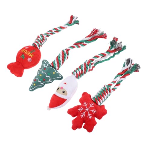 Abaodam 4Stücke Teiliges Weihnachts Kauspielzeug für Bissfestes Molaren aus Strapazierfähigem Material für Welpen zur Stressbewältigung und Zahnpflege mit Kreativem Design Abaodam 4Stücke Teiliges Weihnachts Kauspielzeug für Bissfestes Molaren aus Strapazierfähigem Material für Welpen zur Stressbewältigung und Zahnpflege mit Kreativem Design von Abaodam