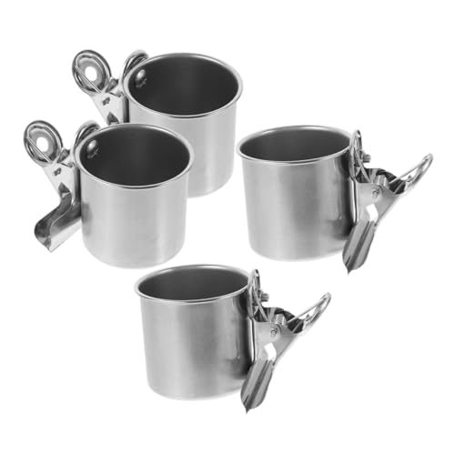 Abaodam 4Stücke Vogelnäpfe Futter und Wasserspender für Papageienkäfige Robust Reinigen mit Sicherem Klemmband für Nymphensittiche und Sittiche von Abaodam