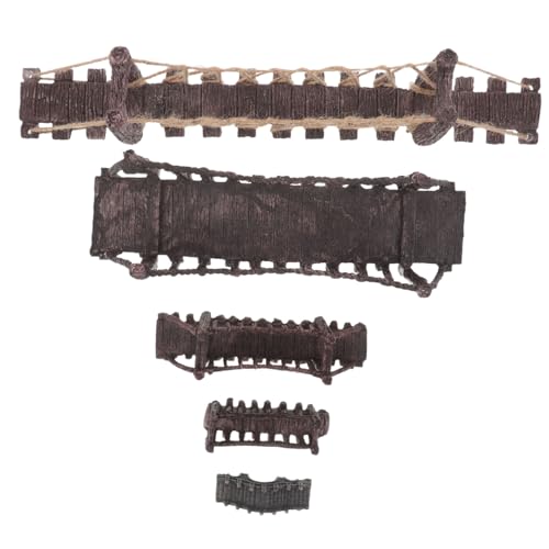 Abaodam 5 Stück Teiliges Miniatur-Suspension-Bridge Aquarium Detaillierte Miniaturbrücken aus Harz Natürliche Landschaftsdekoration Interaktive Fischlandschaft Geeignet für Terrarien und von Abaodam