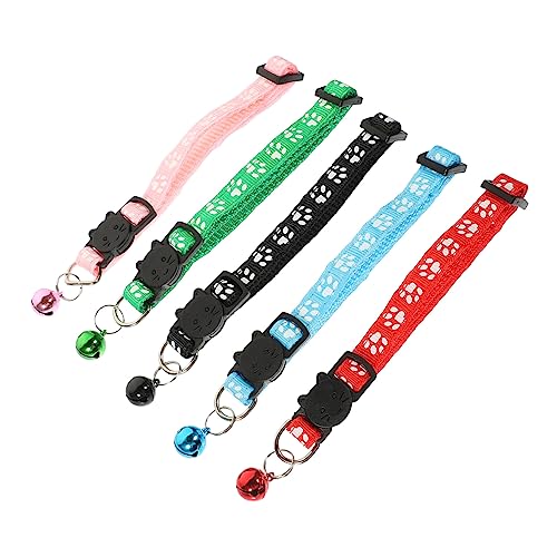Abaodam 5Stücke Teiliges Katzenhalsband mit Glocke Dekorative Halskrausen für Haustiere Rot Grün Schwarz und Himmelblau für und Feiern Abaodam 5Stücke Teiliges Katzenhalsband mit Glocke Dekorative Halskrausen für Haustiere Rot Grün Schwarz und Himmelblau für und Feiern von Abaodam