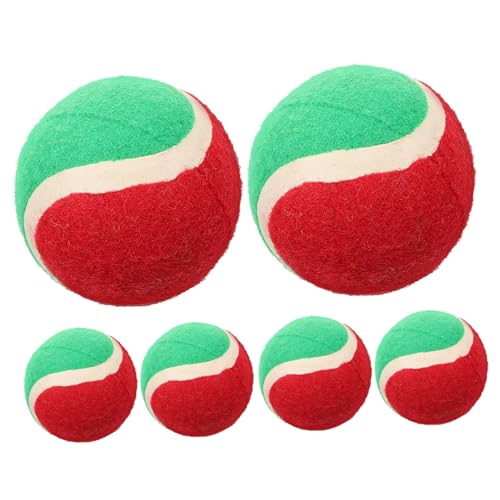 Abaodam 6 Stück Hundetennisbälle aus Verschleißfestem Gummi Bouncy Kauspielzeug für Kleine Welpen Robust und Langlebig für Apportierspiele und Zahnpflege Einfache Trainieren von Abaodam