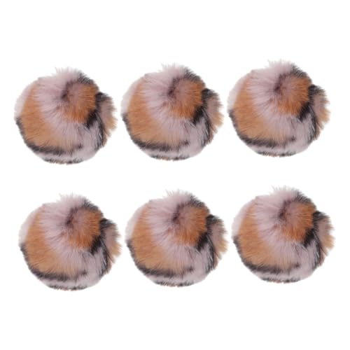 Abaodam 6 Stück Kätzchen katzenspielzeug Katzen katzenminze Ball mit katzenminze Katzen zubehör Pomponbälle für Katzen Katzenbälle Plüsch Coffee von Abaodam