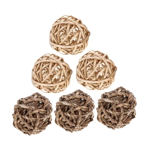 Abaodam 6stücke Chinchilla Spielzeug Kaninchen Kauspielzeug Und Nagen Für Kleintiere Sicherer Heu-kauspielzeug Für Hauskaninchen Für Kleine Haustiere Unterhaltsame Snacks von Abaodam
