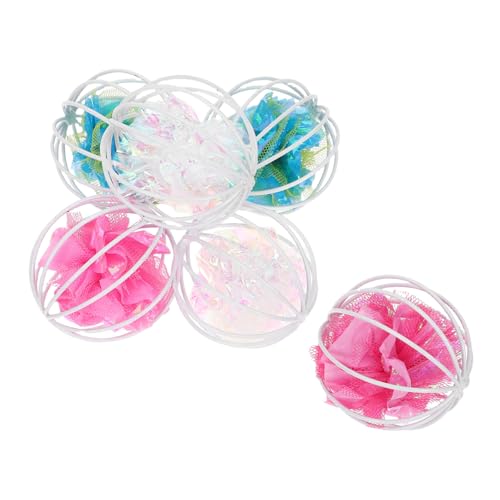 Abaodam 6 Stück Katzenspielzeug mit Käfigball Crinkle-Bälle für Katzen Crinkle- für Katzen Crinkle Cat - Fangball für Haustierkatzen Katzenspielzeug interaktiv Eisen von Abaodam