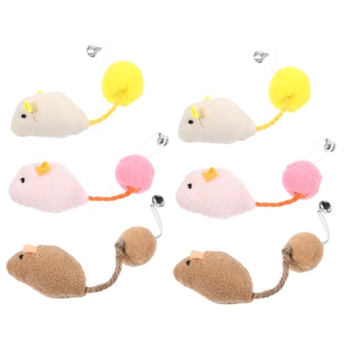 Abaodam 6 Stück Teiliges Katzenspielzeug Mäuse mit Glocke Interaktive Plüsch Mausspielzeuge Weiß Rosa und Braun Fördert Bewegung und Beschäftigung für Katzen und Kätzchen Abaodam 6 Stück Teiliges Katzenspielzeug Mäuse mit Glocke Interaktive Plüsch Mausspielzeuge Weiß Rosa und Braun Fördert Bewegung und Beschäftigung für Katzen und Kätzchen von Abaodam