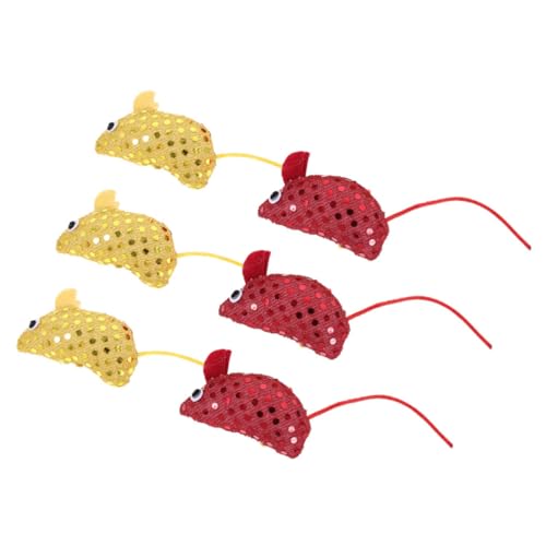 Abaodam 6 Stück Teiliges Katzenspielzeug Weiche Spielzeuge aus Glitzerstoff Interaktive Spielmäuse für Katzen und Kätzchen Fördert und Fitness für Drinnen von Abaodam