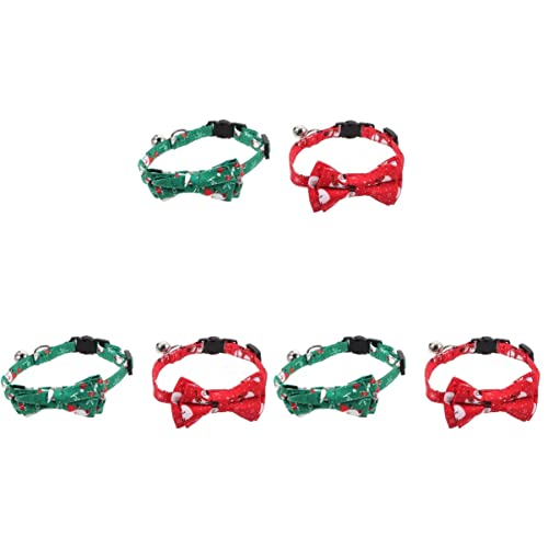Abaodam 6 STK Haustierhalsband Zu Weihnachten Sicherheitshalsbänder Für Katzen Halsband Für Hunde Dekoratives Katzenhalsband Weihnachtsbedarf Weihnachtsdeko Kleidung Krawatte Polyester von Abaodam