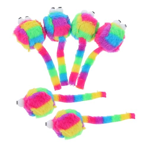 Abaodam 6-teiliges Plüsch-katzenmaus-Spielzeug Zum Zahnen Und Selbstspielen Von Kätzchen, Süßes Mäusespielzeug, Gefüllt Mit Katzenminze, Kätzchen-Spielzeug, Ausgestopfte Mäuse, Abaodam 6-teiliges Plüsch-katzenmaus-Spielzeug Zum Zahnen Und Selbstspielen Von Kätzchen, Süßes Mäusespielzeug, Gefüllt Mit Katzenminze, Kätzchen-Spielzeug, Ausgestopfte Mäuse, von Abaodam