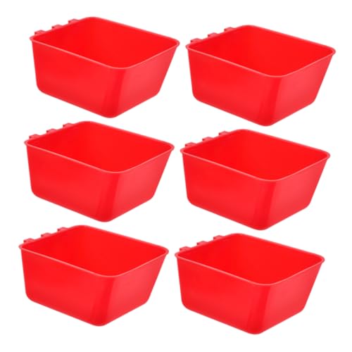 Abaodam 6 x hängende Vogelkäfig-Schüssel, einfache Installation, Futterspender für Kaninchen, Kleintiere, langlebige Bewässerungsbecher für frisches Futter und Wasserzugang von Abaodam