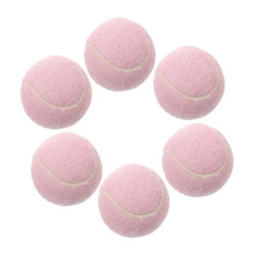 Abaodam 6stücke Teiliges Pinke Tennisbälle Für Anfängerinnen Elastische Übungsbälle Aus Weichem Gummi Für Jugendliche Für Indoor Outdoor-Training Haustierfreundliches Design von Abaodam