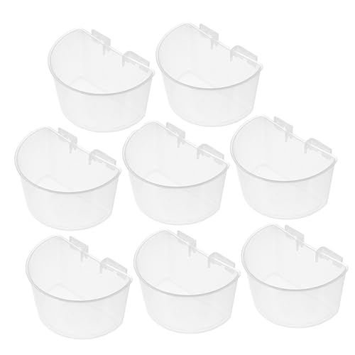 Abaodam 8 Stück Teiliges Vogelfutterbecher für Vogelkäfig Langlebiger Leichter Futter und Wassernapf für Tauben Hühner und Geflügel Einfach zu Montieren Transparent Praktisch für Haustiere von Abaodam